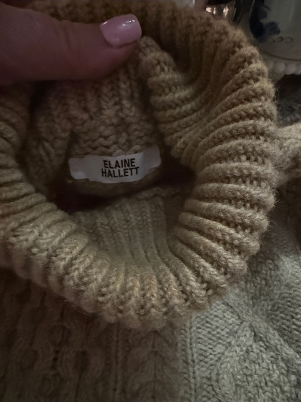 Cream Cable Turtleneck Sweater for Kids